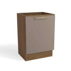 Balcão Cozinha p/ Cooktop Botanic M629 c/ 1 Porta s/Tampo 60cm Nogueira/Fendi - Kappesberg