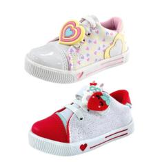 Kit 2 Pares de Tênis Infantil Menina Calce Fácil Tamanho 17 ao 27 - Li