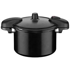 Panela de Pressão Tramontina Valência Black em Alumínio com Revestimento Cerâmico Preto 24 cm 7 L