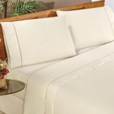 Jg Lençol Queen Classic Percal 180 Fios 4pç 80% Algodão 20% Poliéster 