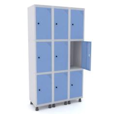 Armário Locker Guarda-Volume 9 Portas Aço Grp 503/9 - Pandin Móveis