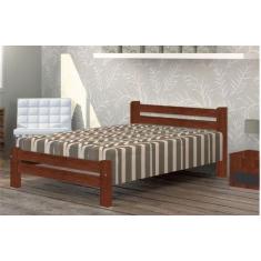 Cama Queen Size Piazza de Madeira Maciça Tauari  Cor Castanho - SANTA 