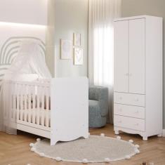 Quarto de Bebê Completo Berço Americano Ben 3 Em 1 Guarda Roupa Júnior