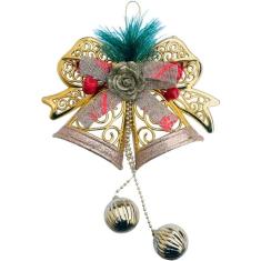 Enfeite Pendente Natalino Sino Laço Bolas Decoração De Natal