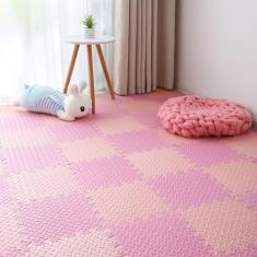 Tapete de espuma para bebês, tapetes interligados de espuma de 0,4 polegadas de espessura, tapete macio não tóxico para bebê, tapete de quebra-cabeça de cor sólida, tapetes infantis, 16 azulejos,