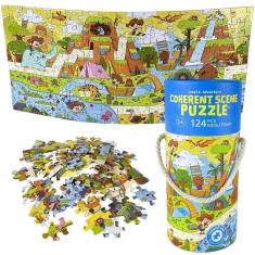 Quebra Cabeça De 100 Peças Selva Animal Infantil Castela