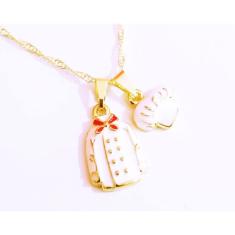 Colar Cordão Cozinheiro Chefe Jaleco Folheado 18k