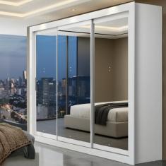 Guarda-Roupa Casal 3 Portas com Espelho e 4 Gavetas 185,5cm Viena Yesc
