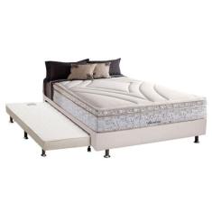 Cama Box c/Auxiliar Casal: Colchão Herval Maxspring American + Base CR