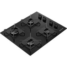 Cooktop 4 Bocas a Gás Grades de Ferro Amarado Chama Simmer BDD61BE Brastemp - Preto