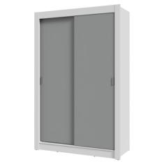 Guarda-roupa Solteiro 2 Portas de Correr Branco/cinza Milano Madesa