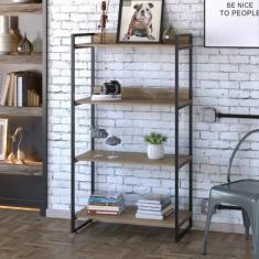 Estante de Livros Industrial Aço 80CMX145CM 4 Prateleiras Kuadra Marro