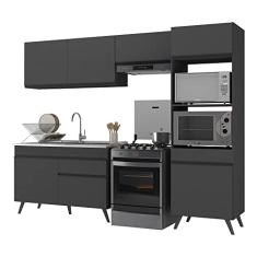 Armário de Cozinha Compacta 4 peças Mp3693.895 Veneza Multimóveis Preto