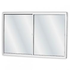 Janela de Alumínio de Correr 120x150cm 2 Folhas com Vidro Liso Linha Soft Mgm Branco Branco