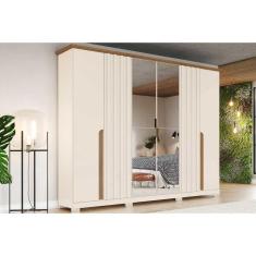 Guarda Roupa 6 Portas E 6 Gavetas Napoli Off White-nature - Henn