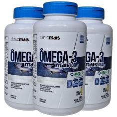 Ômega 3 Óleo de Peixe 90 Cápsulas de 1000mg Kit com 3