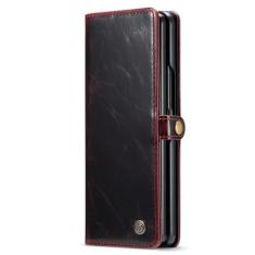 Capa de couro comercial de proteção total para Samsung Galaxy Z Fold3 Fold 5 4 Fold5 Fold4 Fold 3 5G Zfold4 Capa de telefone com bolso para cartão, vermelha, para Samsung Z Fold 3