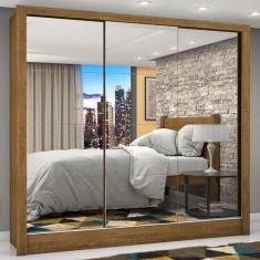 Guarda-roupa Casal 3 Portas com Espelho Porto Premium Espresso Móveis Cinamomo