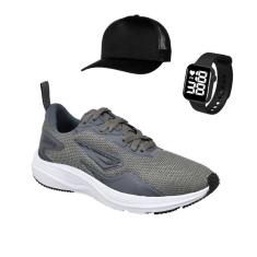 Tenis Masculino Feminino Pulse Academia Caminhada Corrida Leve + Relógio e Boné-Unissex