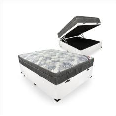 Cama Box Com Baú Viúva + Colchão De Molas Ensacadas - Ortobom