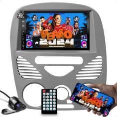 Kit multimidia mp5 com bluetooth espelhamento android ios + moldura 7 