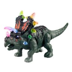 Boneco Dinossauro Agujaceratops Verde Com Luz E Som (DMT 5134) - Dm to