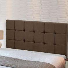 Cabeceira Cama Box Queen 1,60 Estofada Julia Sued Café Speciale Home, 