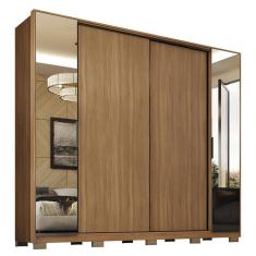 Guarda Roupa Casal Laredo 4 Portas Flex com Espelho e Pés - Demartêz