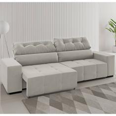 Sofá 3 Lugares Retrátil e Reclinável 230cm Veludo Artemis Viero Móveis