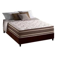 Conjunto Box Viúva: Colchão Molas Superlastic Duo Sono + Base Crc Suede Brown (128x188)