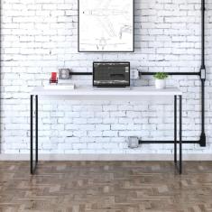 Mesa Dynamica 135x50x75cm Branco Chess - Est.preta Branco Chess - Est.preta