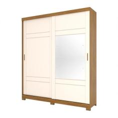 Guarda-Roupa Casal com Espelho Turin 2 PT 3 GV Nature e Off White - He