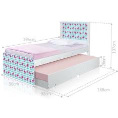 Cama Bicama Juvenil Adesivada Flamingos