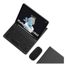 Teclado Redondo + Mouse + Capa Para iPad 5ª/6ª Geração iPad Air1/Air2 iPad Pro 9.7 Polegadas