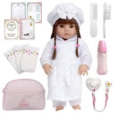 Boneca Bebe Reborn Recem Nascida Silicone Com Vários Itens - Cegonha D