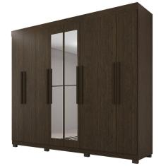 Guarda-roupa De Casal 100% Mdf 8 Portas 4 Gavetas Itália Com Espelho