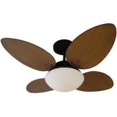 Ventilador de Teto Aliseu Vime Mogno com Controle de Parede, Mogno, 22