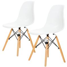 Conjunto 2 Cadeiras Charles Eames Eiffel Wood - Design - Branca