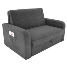 Sofá-Cama Daiane Veludo Light Cinza