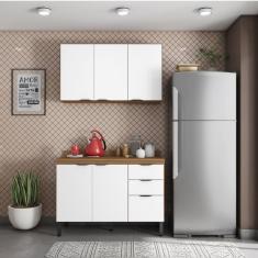 Cozinha Compacta Firenze 02 Peças 06 Portas 02 Gavetas Demóbile Amendola Touch/Branco