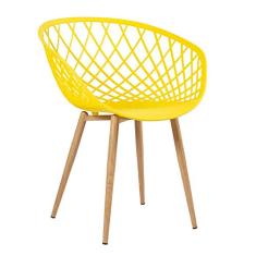 Loft7, Cadeira Clarice Nest Sidera com Apoio de Braços, Sala Cozinha e Lazer, Polipropileno e Metal - Amarelo