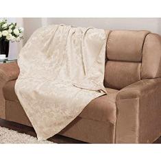 Xale Manta Sofá Jacquard Pérola DuplaFace 1,40x1,40 Poltrona