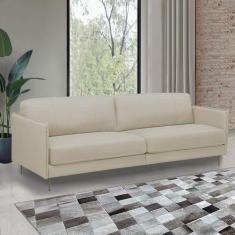 Sofá Decorativo Anthony 3 Lugares Sala de estar 240cm Pés em Aço Couro