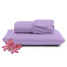 Jogo de Lençol Micropercal 400 Fios Solteiro - Lilás - Casa Show Enxov