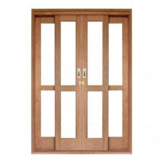 Porta de Correr Panorâmico 4 Folhas Cedro Arana 215cmx180cmx14cm Mader