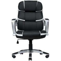 Cadeira Presidente Corporate Giratoria Preto e Branco Mymax