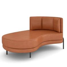 Sofá Chaise Longue Living Lucca Esquerdo D02 Couríssimo Camel B-14
