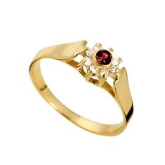 Anel Rubi Formatura Feminino Ouro 18k e Diamante Natural FJM1373-3 k38