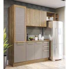 Armário de Cozinha Modulada Completa Reta 5 peças 2,50m 234 Botanic Ka