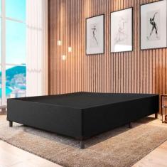 Base Cama Box Casal Suede Preto 138x188 - SPR Confort